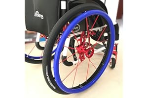 SXFYHXY Rollstuhl-Radabdeckungen | Rollstuhl-Schieberand-Abdeckungen, Rollstuhl-Hinterrad-Schiebering-Silikon-Schutzabdeckung, Rollstuhl-Greifring-Abdeckungen, Rollstuhl-Zubehör Für Erwachsene, 1 Paar