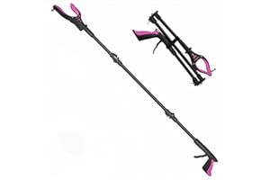 ‎KEKOY Kekoy 112cm Greifer Mit Licht, Faltbare Greifer FüR Senioren, MüLlzange Greifzange Drehbarer Kopf, Greifhilfe FüR Senioren Mit Magnet,Langer Greif-Werkzeug Mit Magnetspitzen(112cm, Rose)