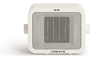 CREATE/WARM BOX/Calefactor Cerámico Blanco Hueso/Calefactor Portátil, Termostato Regulable, 2 Modos de Potencia, Calefactor de Aire Caliente PTC, Protección del Sobrecalentamiento, 1500W
