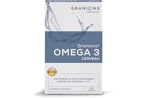 GRANIONS OMEGA 3 CERVEAU - haute concentration en Omega 3 : DHA + EPA - Huile de poisson origine France, label Qualitysilver - FONCTIONNEMENT OPTIMAL DU CERVEAU - 30 capsules - Made in France