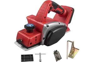 LUOLETY Cordless Electric Planer for Milwaukee 18V Battery, 15000 RPM Brushless Electric Handheld Wood Planer with 82mm Width & 2mm Cutting Depth for Woodworking Carpenter Home DIY, No Battery (for Milwaukee)
