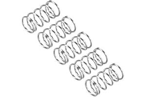 QUARKZMAN Ressort de Compression 5Pcs en Acier Inoxydable 304, 5mm OD, 0.5mm Fil Taille, 10mm Libre Longueur, Ton Argenté