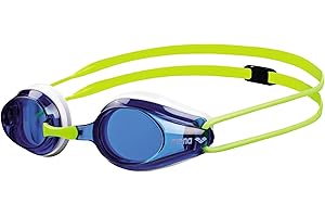 arena Tracks Junior Occhialini Nuoto da Gara Anti-Appannamento per Bambini, Occhialini Piscina con Protezione UV, 4 Ponti Nasali Intercambiabili, Guarnizioni in Silicone