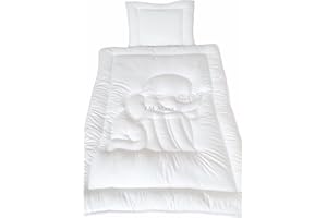 TM Maxx Baby Set, Children's Duvet, Duvet, U-Pillow, Duvet with Pillow • Blanket 100 x 135 cm U Pillow 40 x 60 cm • Elephant Motif White Delicate Microfibre Oeko-Tex 100 Sustainable Product