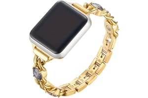 Klockarmband i rostfritt stål för Apple Watch färgglada kristaller metall diamantinbäddat rostfritt stål klockarmband för IWa