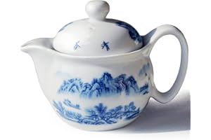 yxhupot Blue and white porcelain Théière 350 ml en porcelaine avec motif fleur classique (commodité)