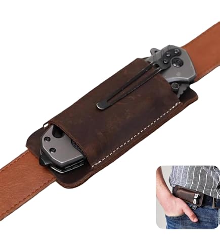 Tourbon Custodia da cintura in pelle EDC Organizer Fodero per coltello