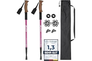 ‎JELEX JELEX Nature Teleskop Walking Stöcke für Nordic Walking verstellbar, inkl. diverser Aufsätze für Outdoor Aktivitäten, ultraleichte Wanderstöcke mit Antishock-Technologie