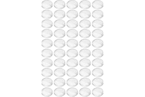 EXEQIANMING 50 topes adhesivos de protección, almohadillas de goma transparente, para puerta de armario, puerta de cocina, baño, oficina, amortiguadores de ruido, 8 x 4 mm