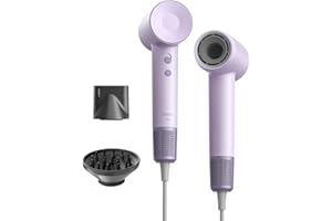 Laifen SE Sèche-cheveux 200M d'Ions Négatifs Moteur Brushless 105K tr/min Séchage Rapide Contrôle Intelligent de Température 2 Buses Magnétique Bruit Réduit Cheveux Bouclés ou Lisses Voyage (Violet)
