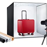 ESDDI Studio Light Box 24"x 24"/60 x 60cm Brightness Adjustable Foldable Shooting Tent With 156 led Lights 4 Colors…