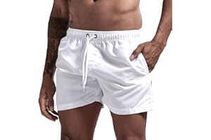 Onsoyours Maillot de Bain pour Homme Swim Short Sport Trunks Boxer Shorts Pantalon Court de Sport Plage Loisir Cordon de Serrage Rapide Ajustable