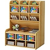KutuTR 9+9 B&ouml;lme Masa&uuml;st&uuml; Kalemlik Organizer Demonte Ceviz