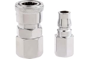MGOODOO Air Line Hose Fittings 1/4" BSP Female Thread Quick Release Coupler Connector-Pack of 2