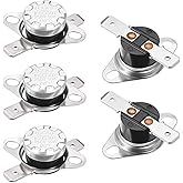 sourcing map KSD301 Thermostat 130°C/266°F 10A Normally Closed N.C Adjust Snap Disc Temperature Switch for Microwave,Oven,Cof