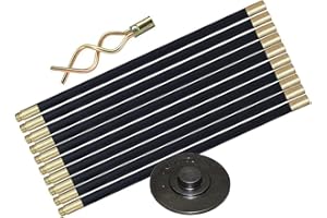 1ABOVE 12pc Drain Rod Set | Drain Unblocker Tool Set with 10xRods, 1XPlunger and 1XWorm | Suitable for Most Domestic Drainage Pipes Rods Can Reach Up to 9 Metres in Length