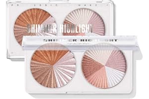 Allbestaye Highlighter Poudre Palette Diamant Shimmer Bronzer Glow Maquillage Glitter Naturel