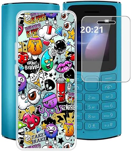 KJYF Custodia per Nokia 105 4G (1,8), Trasparente Morbido
