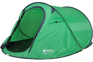 Mountain Warehouse Pop Up Tent with Groundsheet - 3 Man Camping Tent, Water Resistant Family Tent, Single Skin, Lightweight Sleeping Tent - For Summer, Festivals