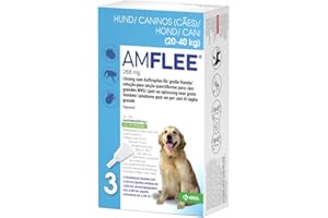 Amflee Spot On Floh- und Zeckenmittel für Hunde von 20-40 kg (L), 3 Einzeldosis-Pipetten mit 268 mg Fipronil, Lösung zum Auftropfen