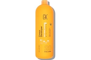 Global Keratin GK HAIR Professional Hair Creme 20 Volume Developer 1000ml for Hair Coloring Bleach - High-Performance Long Lasting Semi-Permanent Hair Color Toner Dye