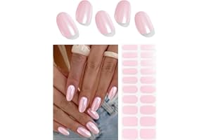 Wahrshei Naklejki żelowe | Glazed Donut Gel Nail Stickers | 20 szt. Gel Semicoated Stickers | Naklejki na paznokcie Żelowe, Okłady żelowe do paznokci