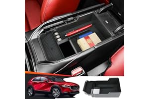 LUNQIN Car Center Console Organizer Tray for Mazda CX-30 2020-2024 CX30 Seat Front Middle Storage Bag Interior Accessories Armrest Ssisted Storage Insert Gadgets Auto Glove Box Tool Accessory Must