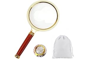 BAVOOTY Handlupe,Lupe Handheld,70mm Leselupe,Entdecker Lupe,Große HandLupe zum Anlehnen von Senioren,Vergrößert 10-Fach Lesen,Löten,Inspektionen,Münzen,Schmuck,Bücher,Inse Ten,Juwelier,Handwerk,mit Samtbeutel