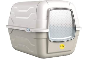 Cat Centre Cat Grey Hooded Litter Tray Box Large Enclosed Loo Indoor Puppy Kitty Toilet