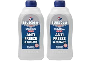 Bluecol 2 x U Universal Anti Freeze & Coolant Top Up 1 Litre - All Makes All Models