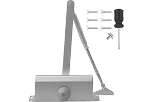 COEWUR Chiudiporta Automatico Idraulico Regolabile Chiudiporta per Porte Commerciale e Privata Peso della Porta 40-60KG Larghezza entro 1100MM (Medio, Argento)