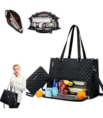 Lunchtas - Lunchtassen voor vrouwen - 15,6 inch 2 in 1 draagtas - Geïsoleerde Lunch