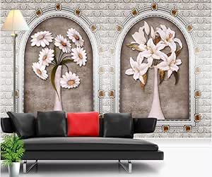 3d Wallpapers For Walls Vase Flower Arch European Style Photo Wallpaper Wall Mural Living Room Bedroom Office Tv Background Home Decoration 150cmx105cm Amazon Co Uk Diy Tools