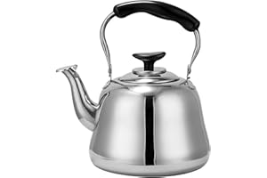 GENERIC bollitore per stufa a legna gas 3L 4L 5L 6L 7L Teiera in acciaio inox per uso domestico e cucina, adatto per tutti i tipi di piano cottura/stufa, per preparare caffè, tè ed espresso, 7L