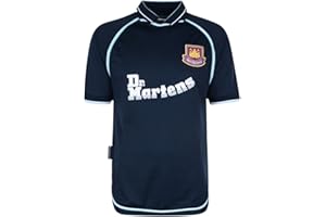 WEST HAM UNITED FC West Ham United 2000 Away Retro Football Shirt Navy Large Polyester