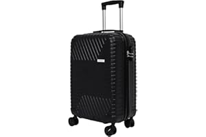 STRAVIA – Del – Grande Valise 75 cm – ABS Légère et Résistante – Bagage Rigide – Serrure à Code Sécurisée – 4 Roues Double Ultra Fluides – Noir – 76 x 50 x 28