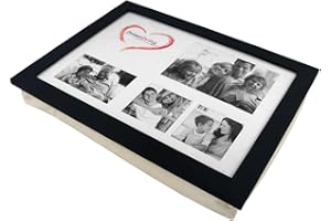 PrimoLiving Knietablett mit Fotorahmen- 43 x 32,5 x 8 cm – Tablett als Laptopunterlage – Sofa oder Bett-Tablett - P-779