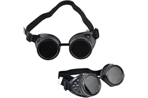 OFKPO Cyber Steampunk Lunettes de Natation Rave Vintage Welding Punk Cosplay Lunettes de Lentille Lunettes de Soleil, Noir