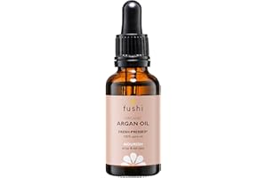 Fushi Organic Virgin olejek arganowy z marokańskiego marokańskiego, 30 ml, nierafinowany, czysty, naturalny, tłoczony na zimno, wysoka witamina E do puszenia, suchego uszkodzenia, do ciała i twarzy