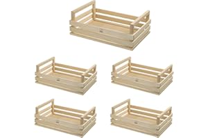 MOTTINOX 5 Cassette Legno di Faggio, Misura 33×22x10.5hcm, Colore Naturale