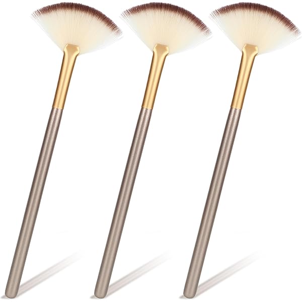 4 Stück Flauschige Gesichtsfächerpinsel – Weiche Make-up-Pinsel Für Rouge, Highlighter Und Contouring