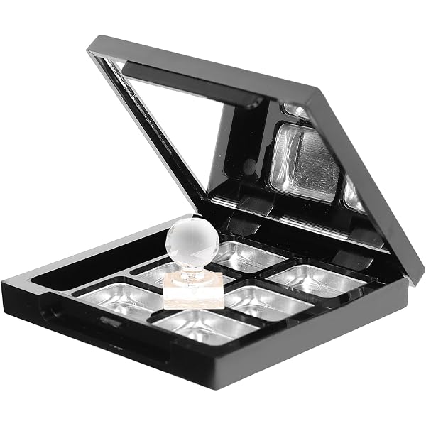Magnetische Make-up-Palette Leer | Mit Spiegel | Fischschuppen-Design | Ca. 18x10 Cm | Für Lidschatten-Pfannen DIY