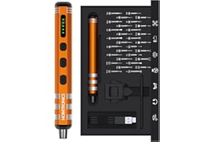Mini Tournevis Electrique Precision, [un Couple de 0,05-0,25/3N.M,Sans Fil],Homtronics Tournevis Electrique,37 en 1 Kit Tournevis De Précision Rechargeable avec USB,Pour Montre,Lunettes,Drone,PC