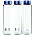 CELLO Glass Water Bottle, (1000 ml, Multicolour, Pack of 3)