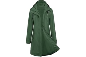 Regenjacke Damen wasserdicht Regenmantel gefüttert Regenmantel Softshelljacke Friesennerz PU Windbreaker wasserdicht Parka mit Kapuze
