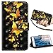 Produktbild Huawei P20 Pro Hülle, Huawei P20 Pro Schutzhülle, Huawei P20 Pro Flip Case, Edaroo Gold Schmetterling Motiv Ultra Dünn Glitzer Glänzende Bling Kratzfest PU Leder Flip Wallet Bookstyle Ledertasche Lederhülle Fashion Cool Design mit Magnetverschluss Standfunktion Kartenfach Handschlaufe für Huawei P20 Pro 2018 (6,2 Zoll)