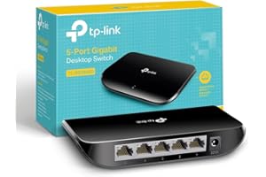 TP-Link TL-SG1005D, 5 Port Gigabit Ethernet Network Switch, Ethernet Splitter, Hub, Desktop and Wall-Mounting, Plastic Case, Plug and Play, Energy-Saving, Black