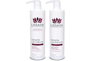 LISSARA - Duo Shampoing et Après-Shampoing Sans Sulfate SLES, Silicone, Paraben - à la kératine - Prolongateur Apres Lissage Brésilien - Fabriqué en France (500ml, Duo)