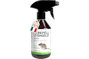 RepellShield® Répulsif Anti Souris & Anti Rat -250ml- Non Tachant, Usage Intérieur & Extérieur, Huile Essentielle Menthe Poivrée, Résultats en 7-10 Jours - Anti Rongeur, Anti Souris et Rats Puissant