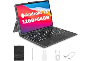 JIKOCXN 10 Pulgadas Tablet, Android 13 Tablet con 12GB RAM+64GB ROM 1TB extensión, Quad Core Procesador Tablet Pc,Pantalla HD 1280 x 800 IPS, Batería 6000mAh, Doble Cámara, WiFi